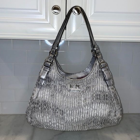 Coach Handbags - Coach Maggie Madison Signature Pleated Hobo Bag RARE